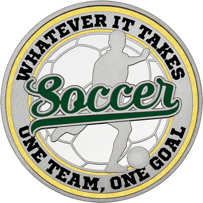 Dark Green "Soccer" with Gold Outer Circular Borders